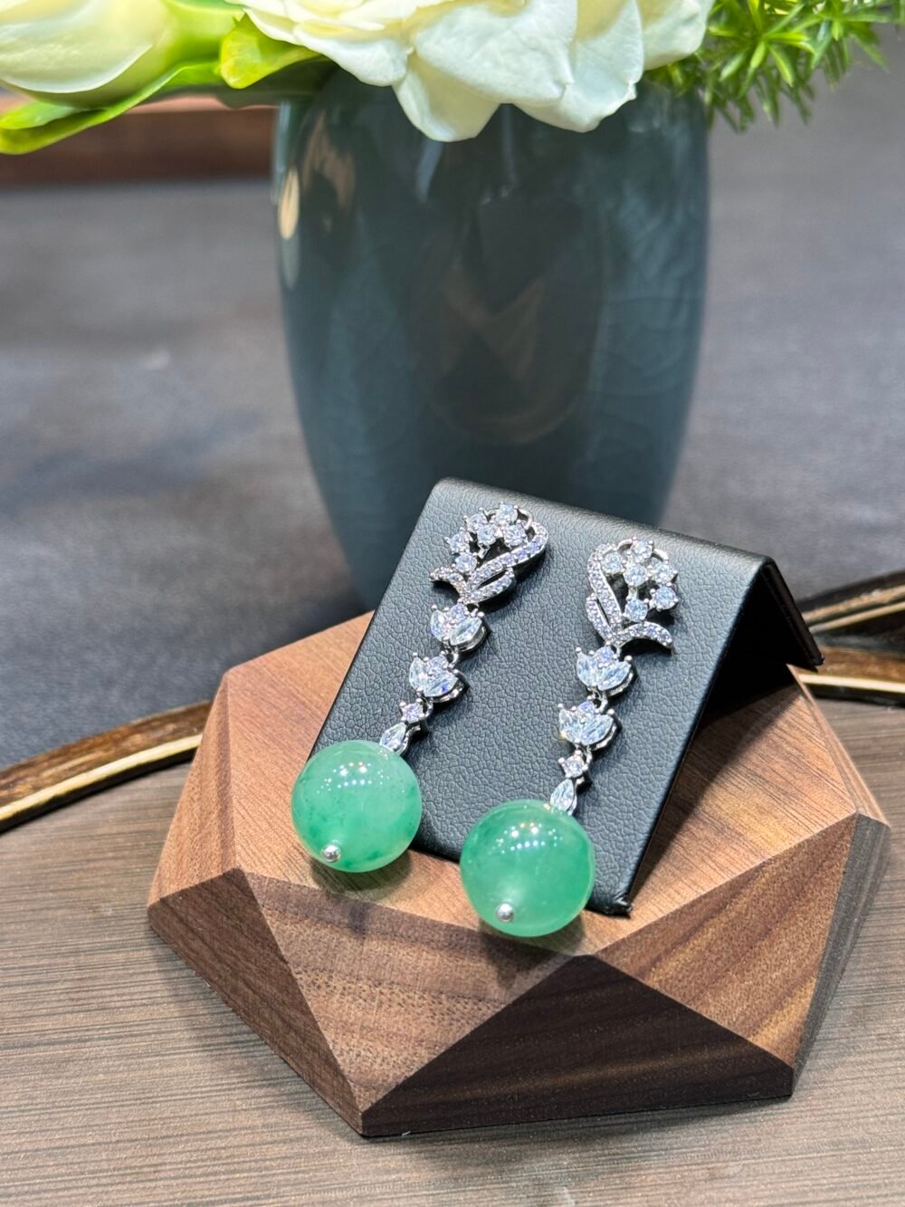 African emerald earrings