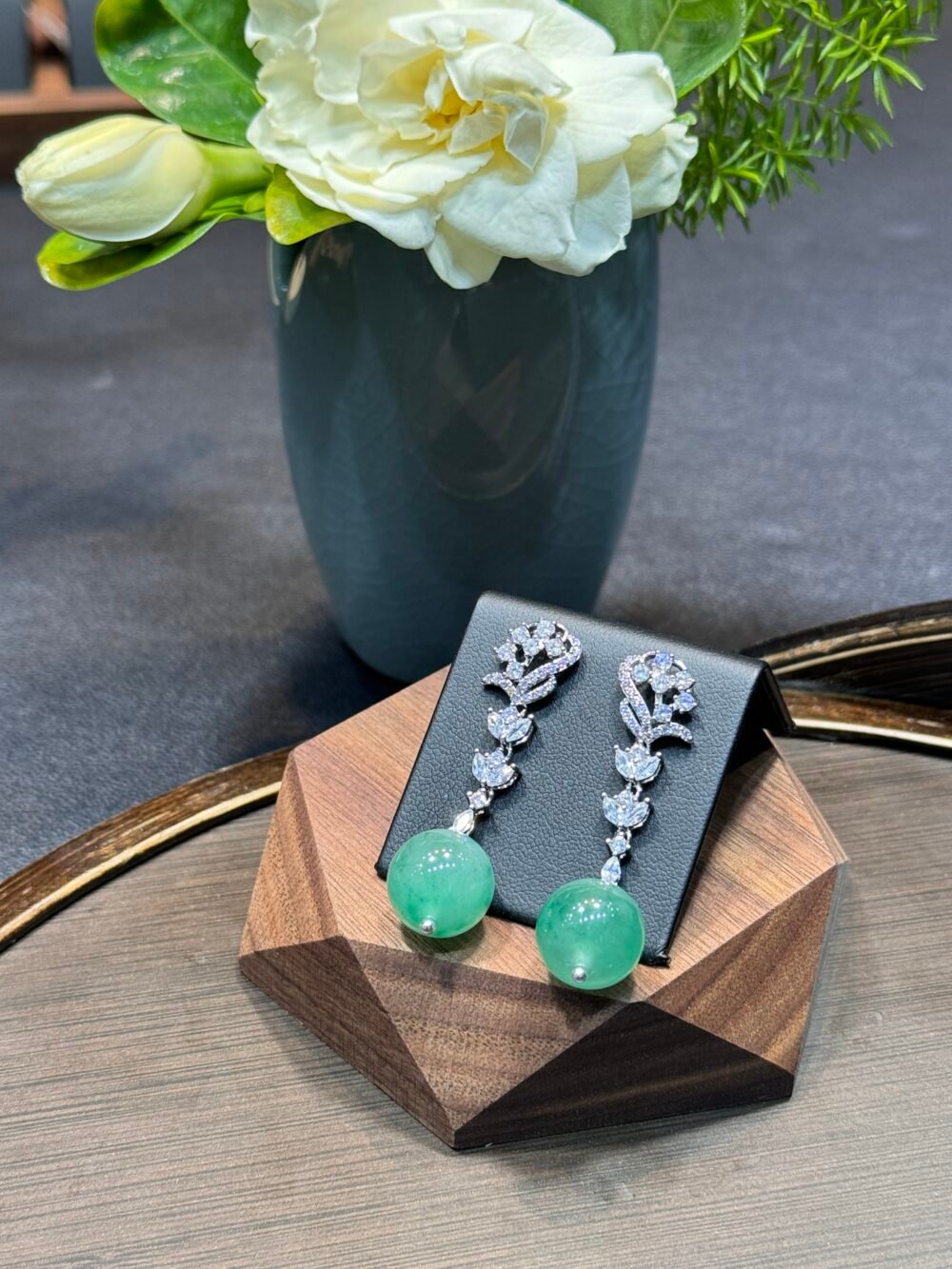 African emerald earrings